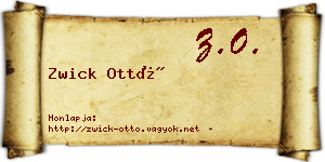 Zwick Ottó névjegykártya
